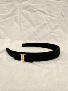 【最終値下げ】Salvatore Ferragamo カチューシャ　黒×ゴールド フェラガモ カチューシャ ブラック/ゴールド 344311 (FERRAGAMO