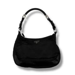 PRADA 15 ワンショルダーバッグ 肩掛け ブラック ナイロン レザー