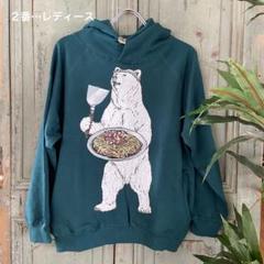新品！ 2番 レディース又はキッズ お好み焼きクマ プルパーカー 新品！ 2番 レディース又はキッズ お好み焼きクマ プルパーカー