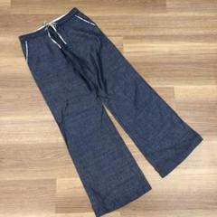 ハグオーワー/カジュアルパンツ(レディース)の中古/未使用品 - メルカリ オフィス ハグオーワー☆6ozシャンブレーテーパードパンツ カジュアルパンツ