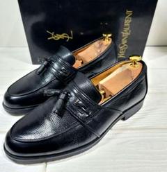 極美品　YVES SAINT LAURENT タッセルローファー　26茶色 YSL イヴサンローラン タッセル ローファー アメ色 茶 26cm - 靴