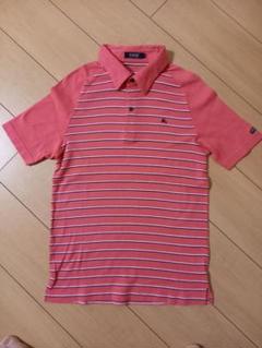 BURBERRY BLACK LABEL ピンク ストライプ ポロシャツ