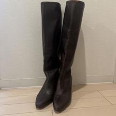 ZARA ザラ　ダークブラウン レザー ロングブーツ 2025年最新】zara ロングブーツ ブラウンの人気アイテム - メルカリ