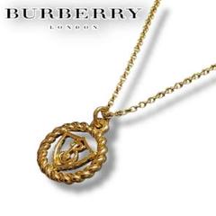 【美品】BURBERRY バーバリー コインネックレス ホースロゴ ゴールド 金 極美品】バーバリー ネックレス ホースロゴ サークル コイン