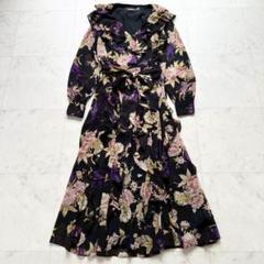 LAUREN RALPH LAUREN フローラルラッフルトリムワンピース