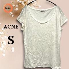 アクネ　レディース　半袖Tシャツ　透け感　アイボリー系　Ｓサイズ