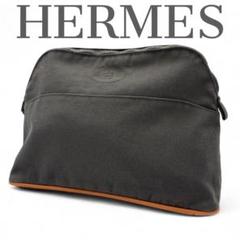 エルメス HERMES ボリード 化粧 ポーチ ロゴ キャンバス グレー s35 エルメス HERMES ボリード 化粧 ポーチ ロゴ キャンバス グレー