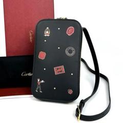 【極美品】Cartier ディアボロ ドゥ カルティエ フォンケース ポーチ 黒