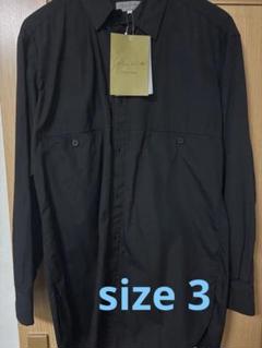 yohji yamamoto 定番ブロードシャツ サイズ3 black