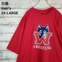 古着 Badger バジャー Tシャツ wrestling 赤 2XL