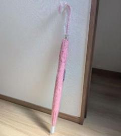 【未使用】和柄 ピンク 麻の葉模様 長傘 86cm 鬼滅の刃風
