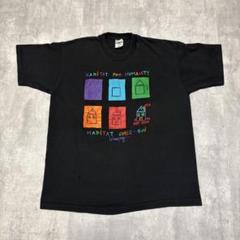 90s カナダ製　Tシャツ　ハウス　家　アート　ハビタットフォーヒューマニティ