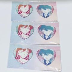 コナンアプリ ペア ハート グリッター 缶バッジ 工藤新一 毛利蘭 ドキドキ コナンアプリ ペア ハート グリッター 缶バッジ 工藤新一 毛利蘭