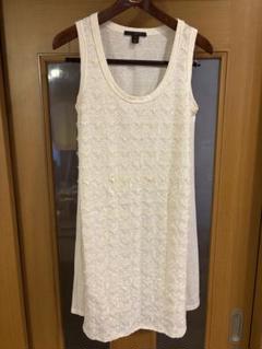 #美品ルイヴィトンモノグラムホワイトレースノースリーブワンピース#M 美品ルイヴィトンモノグラムホワイトレースノースリーブ