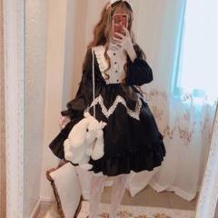 ロリータワンピース ブラック L
