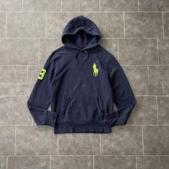 Ralph Lauren big pony 前v スウェット パーカー 濃紺 M