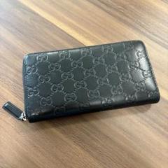 GUCCI グッチ 長財布 GG ファスナー メンズ レディース ブラック 黒