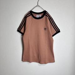 ワッフル生地⭐️アディダス　リンガーTシャツ　ピンクブラウン　24年製　XLサイズ ワッフル生地⭐️アディダス リンガーTシャツ ピンクブラウン 24