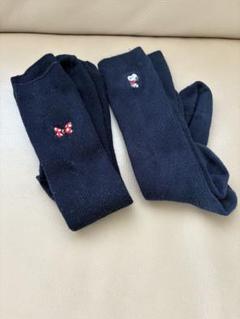 キッズ靴下 キャラクター刺繍 ダークブルー中古