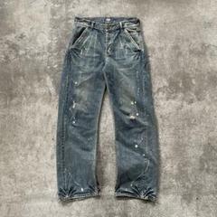 Y2K Mcbling grunge ウォッシュドデニム ジップ ギミック 90s【浜井弘治】ジップギミックデニム/2分割/フレア/y2k