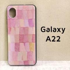 Galaxy A22 5G ピンク ペイント風 カバー