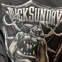 ブラックサンデー Tシャツ XL バックプリント　ドッグ　デザイン　ブラック