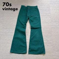 70s JAPAN Vintage 国産 ベルボトム スラックス ブラックフレア 70s～ 日本製 ベルボトムデザイン デニム フレアパンツ ラッパ