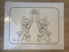 チップとデール クリスマス　ディズニーアーティストサイン入り　手描きスケッチ