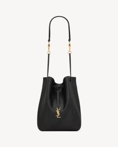 SAINT LAURENT ブラック ドローストリングバッグ