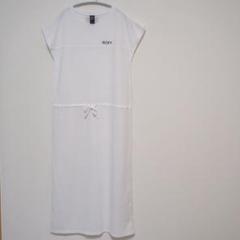 美品　ロキシー Roxy ワンピース 半袖ドレス 白 Sサイズ