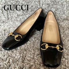 【美品】GUCCI ホースビット パンプス ローファー スクエアトゥ 金具 美品】GUCCI ホースビット パンプス ローファー スクエアトゥ