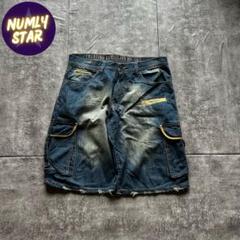 archive grunge gimmick half denim pants