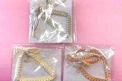 編み込みデザイン携帯アクセサリー3個セット