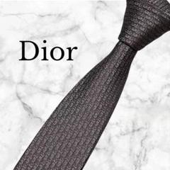 Dior ディオールオム ネクタイ 茶色 オブリーク トロッター