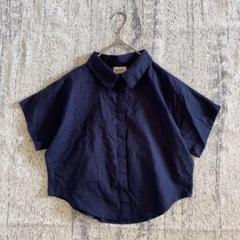 n2710 ベイデリー 半袖シャツ ワイド ショート丈 綿100% 紺