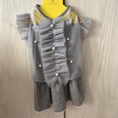グレー フリル付きドレス 犬服 Marvel Lサイズ