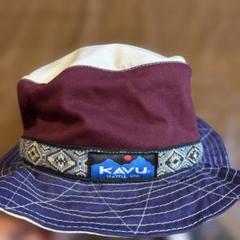 KAVU アウトドアハット マルーン・ホワイト S