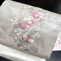 3-164 名古屋帯 九寸 美品 正絹 着物 名古屋仕立て 中古】 名古屋帯 リサイクル 正絹 仕立て上がり 九寸名古屋帯