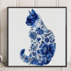 フレメクロスステッチ完成品　窓辺の猫 楽天市場】クロスステッチキット 花 猫 Design Works 窓辺でお