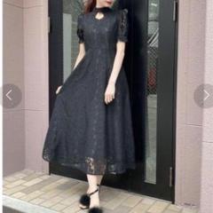 【新品タグ付き】EATME ロングワンピース　総レース　パフスリーブ　フレア　黒 DR8990EW01718_3_l.jpg