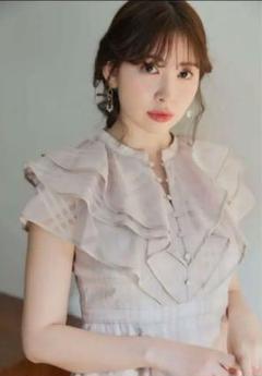 ひ*ー様 Split Ruffled Check Organza Dress ひ*ー様 Split Ruffled Check Organza Dress - メルカリ