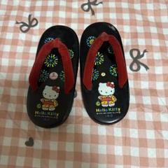 Hello Kitty 草履 19cm 黒 赤