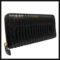 【美品】 coach コーチ 長財布 マテラッセ ブラック ラウンドファスナー