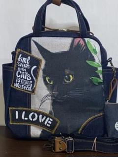 マロン様専用ページ☆岡山デニム☆黒猫☆リュック対応☆4way