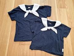 petit main セーラー襟 お揃いTシャツ 110 80