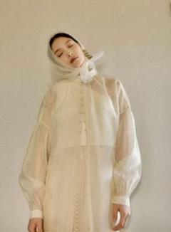 トップス organdy volume sleeve blouse eaphi MASCOMODA Womens V Neck Floral Long Sleeve Tops 2025 Summer