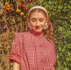POPPY あさぎーにょ ギンガムチェック トップス 赤