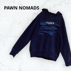 *PAWN NOMADS*パーカー フード プルオーバー ロゴ ポケット 濃紺