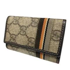 GUCCI グッチ GGキャンバス 6連キーケース レザー ダークブラウン GUCCI グッチ 6連 キーケース GG柄 キャンバス レザー ブラウン
