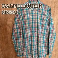 Ralph Lauren ラルフローレン　BDシャツ　M　青×赤チェック